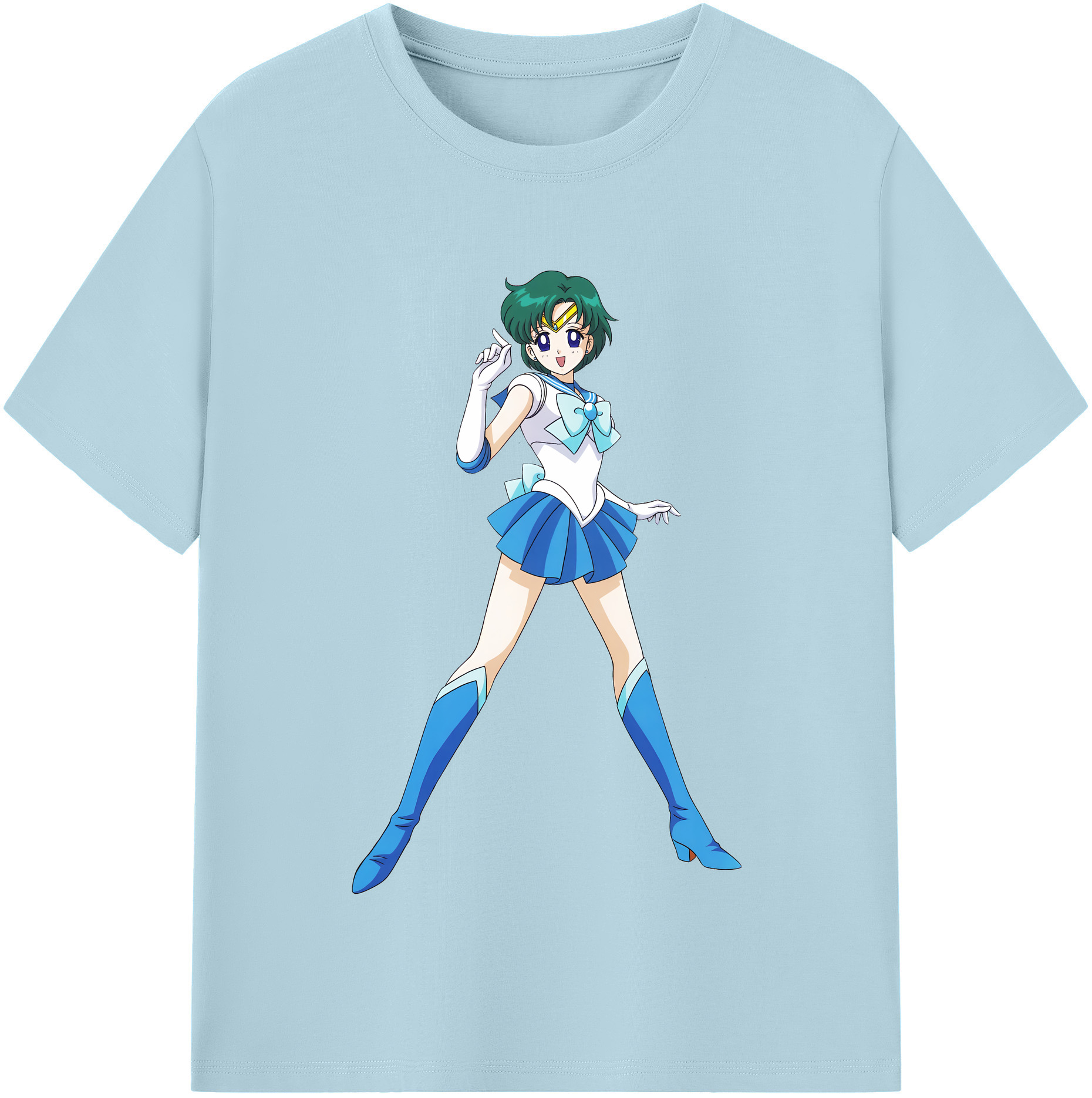 （画像用） 美少女戦士セーラームーン 海王 みちる（かいおう みちる） Sailor Moon Kaiou Michiru 綿100％半袖Tシャツ（フロントプリント）